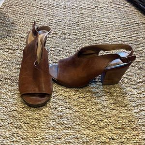 New without box, Lucky Brand sling back open toe booties, size 7